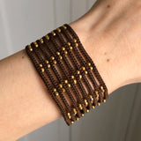 Antique Georgian Woven Pinchbeck Paste Bracelet