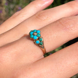 Antique Victorian Gold Forget Me Not Locket Ring