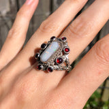 Antique Austro Hungarian Silver Opal Gothic Revival Ring