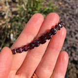 Vintage Silver Garnet Stone Bracelet