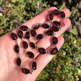 Antique Georgian Silver Red Paste Rivière Necklace