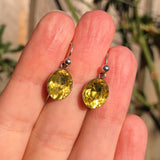 Antique Silver Yellow Paste Close Backed Earrings