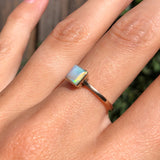 Antique 9ct Gold Square Cut Opal Ring