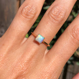 Antique 9ct Gold Square Cut Opal Ring