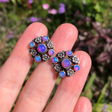 Antique Silver Austro Hungarian Opal Earrings