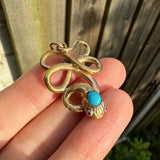 Antique Edwardian Gold Plated Snake Pendant