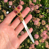 Antique French Poured Glass Pansy Letter Opener