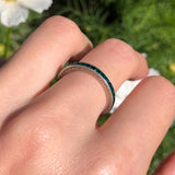 Antique Art Deco Silver Green Paste Eternity Ring