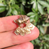 Antique 9ct Gold Pig Playing Card Charm