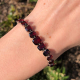 Vintage Silver Garnet Stone Bracelet