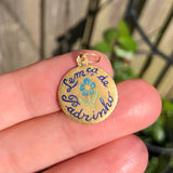 Vintage Portuguese Gold Enamel Forget Me Not Dizer Charm