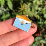 Antique French Enamel 'Je t'aime' Envelope Charm