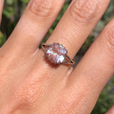 Antique Silver Saphiret Glass Ring