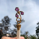 Antique French Poured Glass Pansy Letter Opener