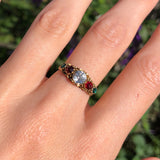 Antique Victorian 9ct Gold Paste Dress Ring
