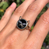 Vintage 9ct Gold Onyx Cat Ring