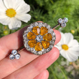Antique Georgian Yellow Paste Pansy Brooch