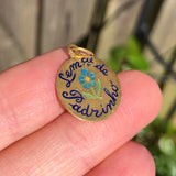 Vintage Portuguese Gold Enamel Forget Me Not Dizer Charm