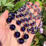 Vintage Purple Glass Bead Flapper Necklace