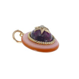 Antique Gold Carbuncle Garnet Agate Star Charm