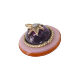 Antique Gold Carbuncle Garnet Agate Star Charm