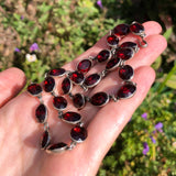 Antique Georgian Silver Red Paste Rivière Necklace