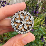 Antique Georgian Black Dot Paste Floral Brooch