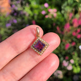 Antique Amethyst Pearl Square Charm