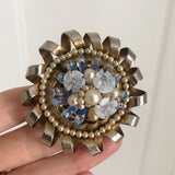 Vintage French Floral Glass Rousselet Brooch