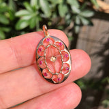 Vintage 18ct Gold Pink Paste Pendant