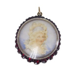 Antique Garnet Hand Painted Locket