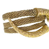 Antique Victorian Woven Gold Snake Bangle