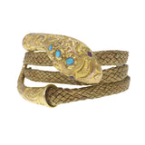 Antique Victorian Woven Gold Snake Bangle