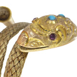 Antique Victorian Woven Gold Snake Bangle