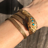 Antique Victorian Woven Gold Snake Bangle