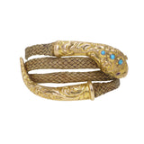 Antique Victorian Woven Gold Snake Bangle