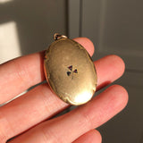 Antique French FIX Gold Trefoil Clover Locket