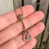 Antique 9ct Gold Peridot Pendant Necklace
