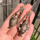 Antique Etruscan Revival Urn Amphora Earrings