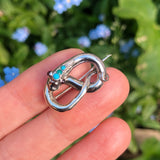 Antique Georgian Silver Turquoise Ouroboros Snake Brooch