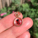 Antique Reverse Carved Glass Ladybird Miniature Charm