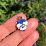 Antique Edwardian Enamel Purple Pansy Charm