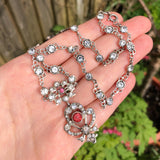Antique French Victorian Silver Paste Necklace