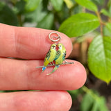 Antique Gold Budgerigar Heart Charm