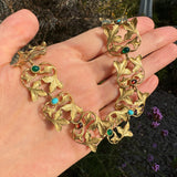 Antique French Gold Plated Wreath Necklace