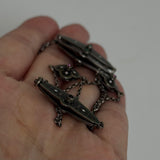 Antique Silver Austro Hungarian Enamel Chain 22"