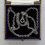 Antique Long Silver Belcher Chain Necklace 24"