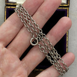 Antique Long Silver Belcher Chain Necklace 24"