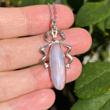 Vintage Silver Bow Moonstone Pendant