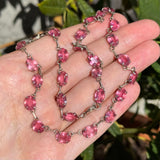 Antique Silver Pink Paste Necklace